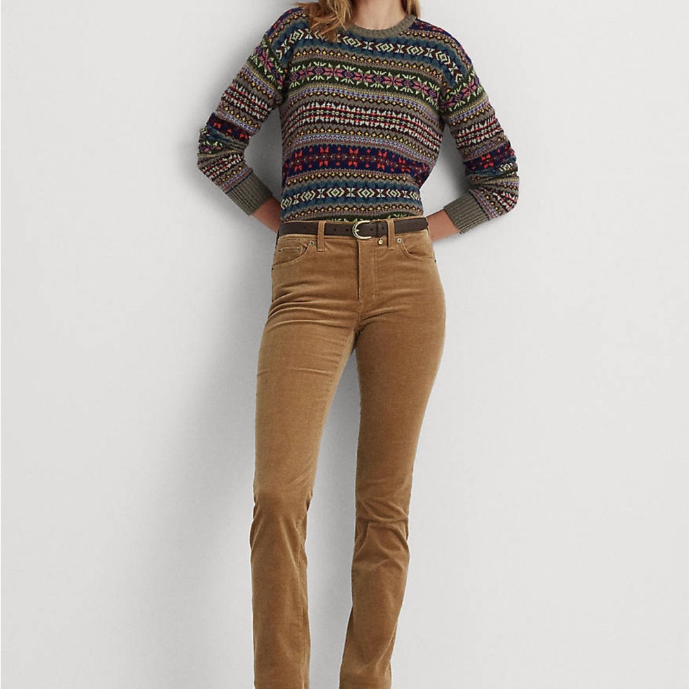 NWOT Lauren Ralph Lauren Petite Corduroy Mid-Rise Straight
Pants